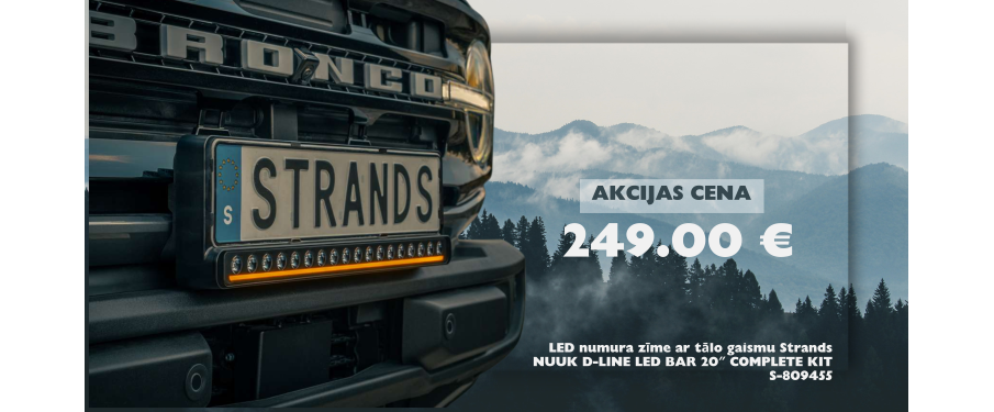 LED numura zīme ar tālo gaismu