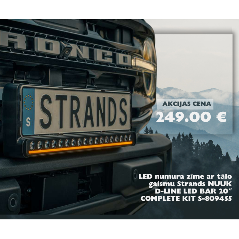 LED numura zīme ar tālo gaismu