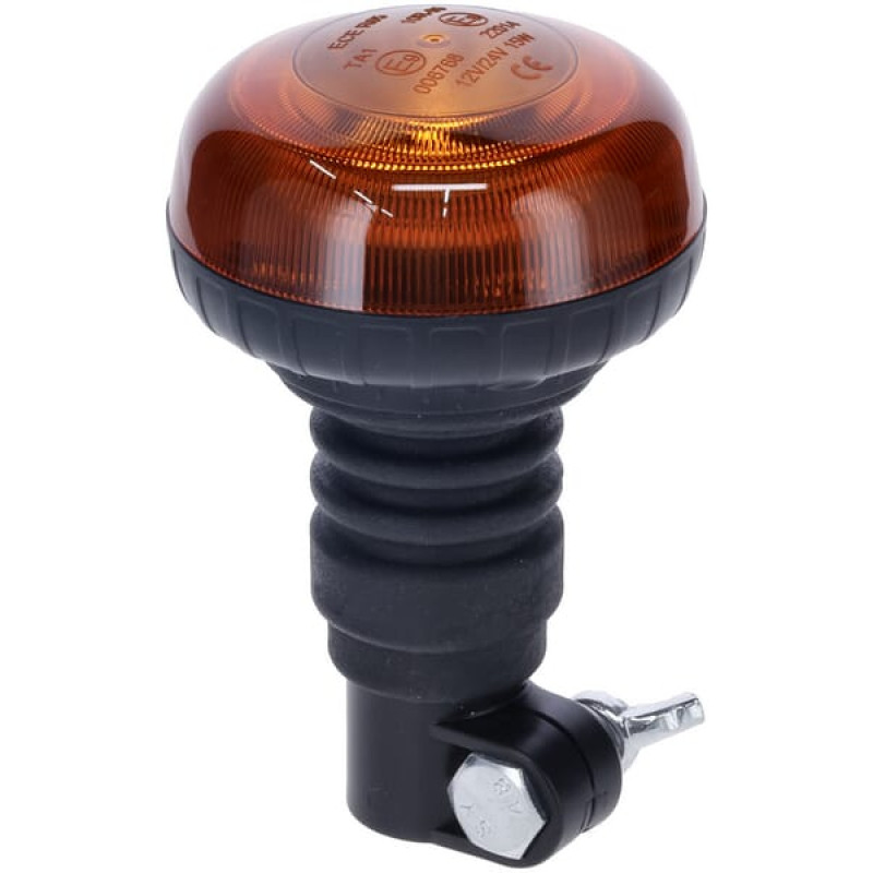 Kramp Beacon LED, low profile, 15W, 12-24V, amber, flexible pole mount, 86mm x138mm LA20092