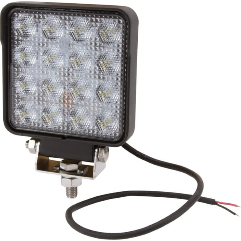 Kramp Work light LED, 25W, 3040lm, square, 10/30V, 108x48x108mm, Flood, 16 LED's, LA10023