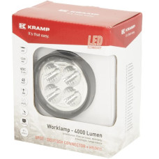 Kramp Darba gaismas LED, 40W, 4000lm, apaļš, balts, 10/30 V, 84x126x71,8mm, AMP spraudnis, staru kūlis, 4 LED, 360 grādi, LA10551SP