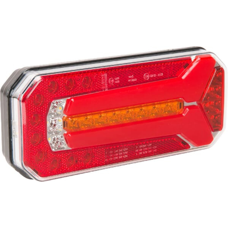 Kramp Multifunction rear light LED, rectangular, 12-24V, 236x104x61.5mm, 5-pin, LA40052