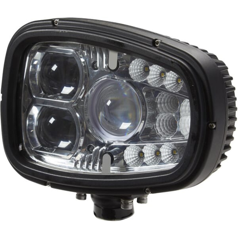 Kramp Priekšējo lukturu LED, LH 55W, taisnstūrveida, 12-24V, 214x172x110mm Deutsch spraudnis, Apsildāms, LA10213