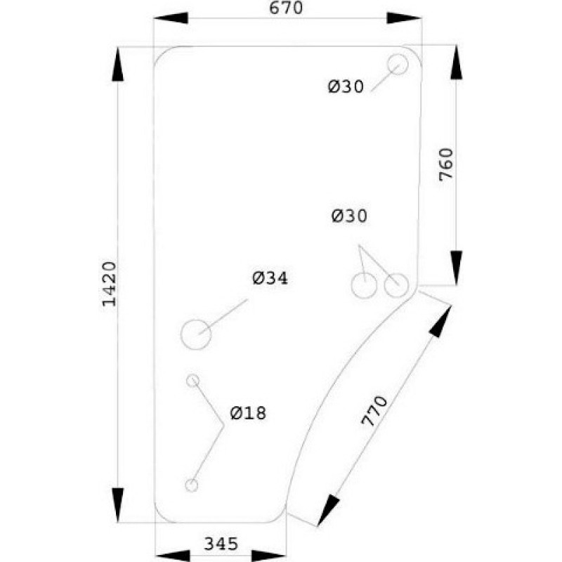 Kramp Door glass left L169102KR