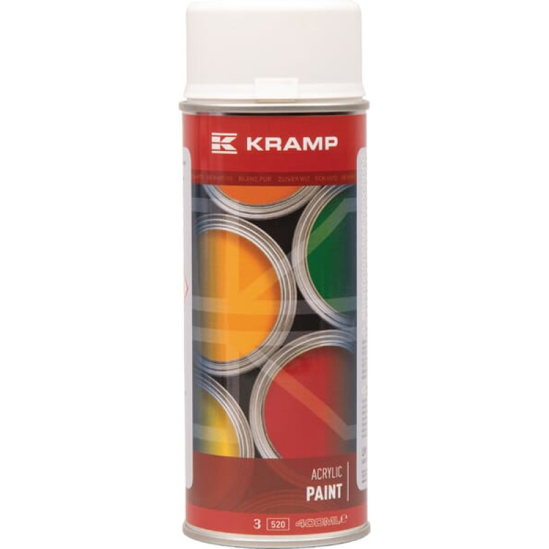 Kramp Krāsa RAL 9010 tīri balta 400ml Smidzināšanas kanna 901004KR