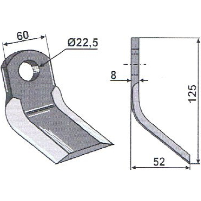 Granit Y-knife 63-TOR-20 Tortella