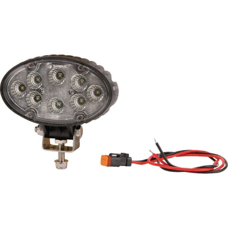 Kramp Darba gaismas LED, 24W, 1920lm, ovāls, 10-30V, balts, 130x53x78mm Deutsch spraudnis, Flood, 8 LED, LA10085