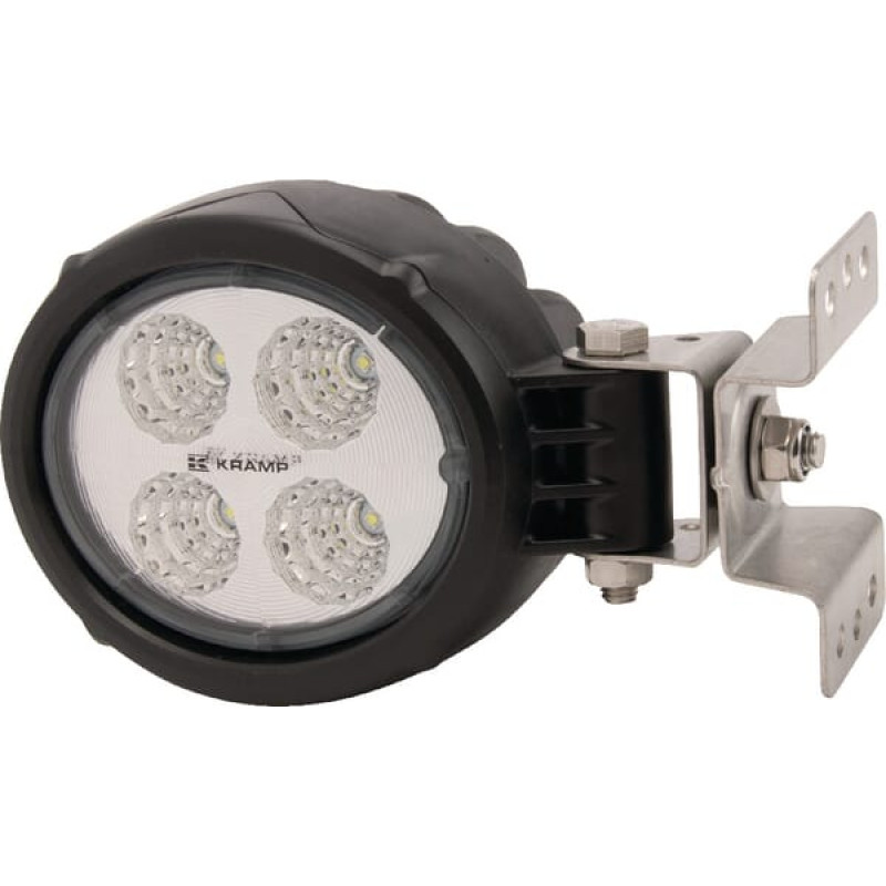 Kramp Work light LED, 18W, 1500lm, round, 10/30V, 117mm Deutsch plug, Flood, 4 LED's, LA10018