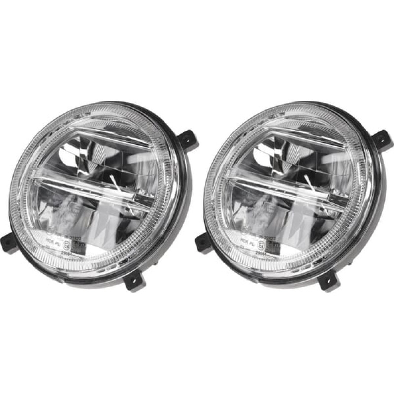 Kramp LED priekšējie lukturi, 22/21W, apaļi, 9-36V, 140mm, tālās/tuvās gaismas, H4 savienotājs, pāris, LA80055