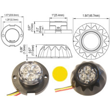 Axixtech LED horizontal signal lighthead, yellow ø 47.00 x 17.00mm