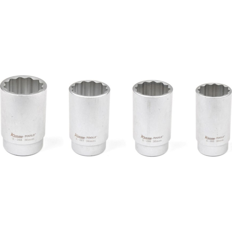 Kamasa Tools 12-kanšu muciņu kompl. 1/2" 30-32-34-36mm 4 gab. (K278)