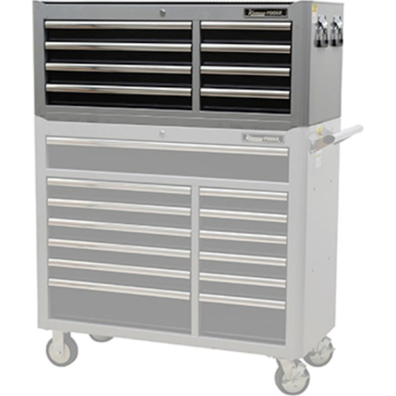 Верхний шкаф Kamasa Tools для инструментальных тележек, 8 ящиков, серый (K10366)