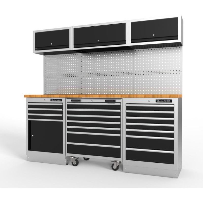 Kamasa Tools Darbnīcas interjers 3 moduļi ar koka darba virsmu – K11365