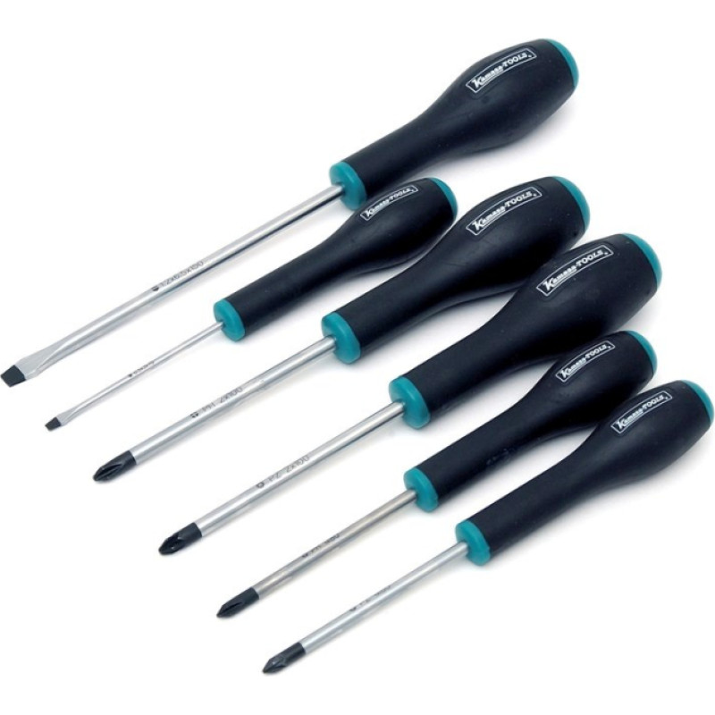 Kamasa Tools Skrūvgriežu kompl. 6 gab (3+6,5+PH1+PH2+PZD1+PZD2)