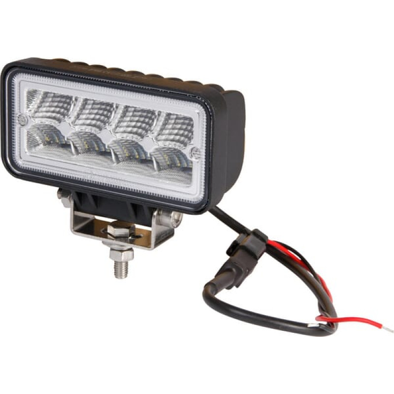 Kramp Work light LED, 12W, 1136lm, rectangular, 9/36V, 69x128mm, Deutsch 2-pin, Wide flood, 8 LED's, LA10095