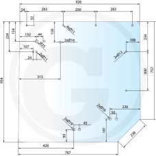 Kramp Claas Ares Aizm. stikls 7700072361