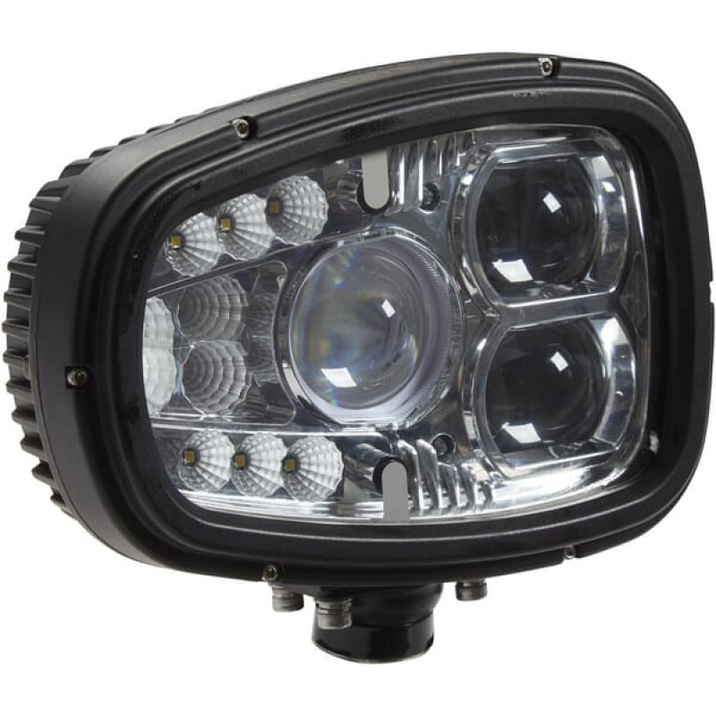 Kramp Priekšējo lukturu LED, RH 55W, taisnstūrveida, 12-24V, 214x172x110mm Deutsch spraudnis, Apsildāms, LA10214