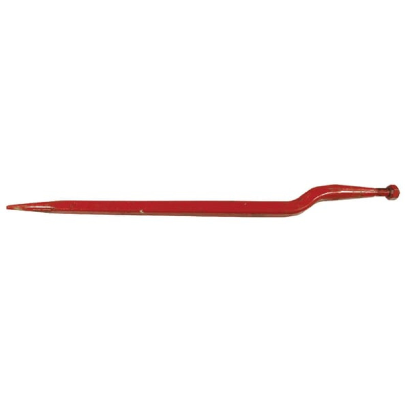 Kverneland Silage tine, cranked: 56mm square section 36x820mm, pointed tip with M20x1.5mm nut, red,   KK221175