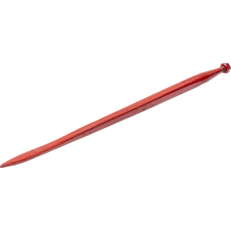 Kverneland Loader tine, straight, square section 36x1100mm, flattened tip with M20x1.5mm nut, red,   KK221156