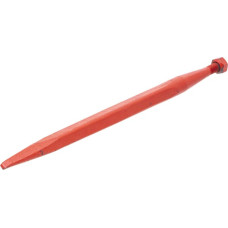 Kverneland Loader tine, straight, square section 36x600mm, pointed tip with M20x1.5mm nut, red,   KK221150