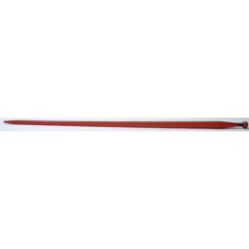 Kverneland Loader tine, straight, square section 36x1250mm, pointed tip with M20x1.5mm nut, red,   KK221153