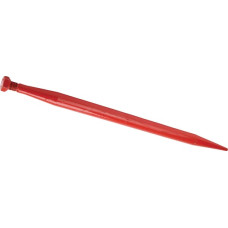 Kverneland Loader tine, straight, round section 55x1140mm, pointed tip with M33x2mm nut, red,   KK241127