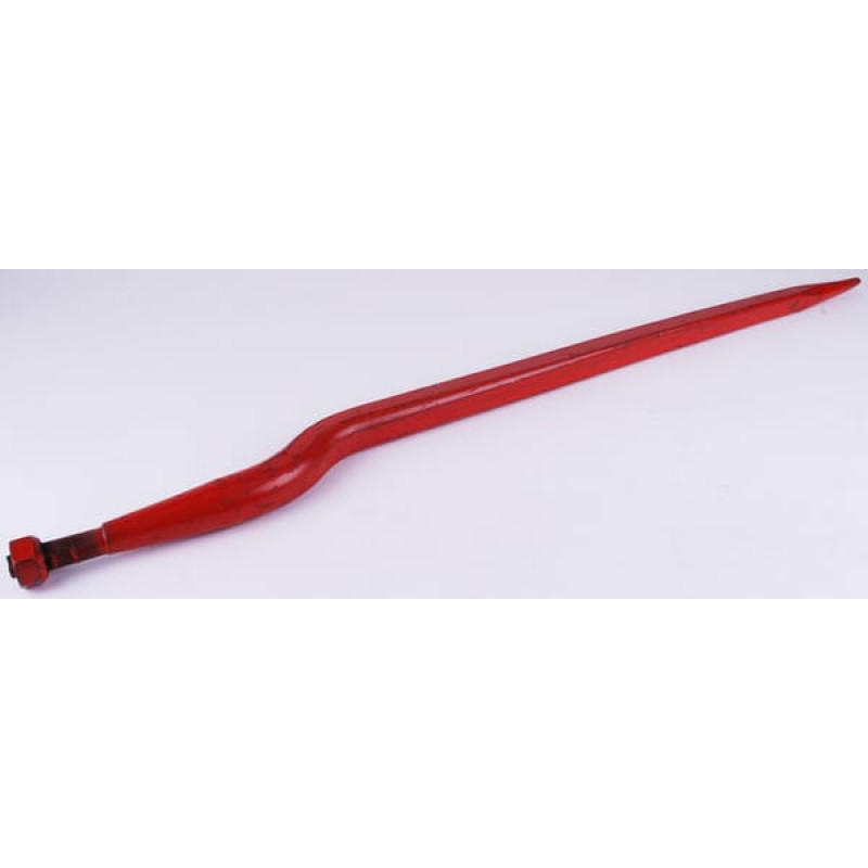 Kverneland Silage tine, cranked: 56mm square section 35x920mm, pointed tip with M20x1.5mm nut, red,   KK221177