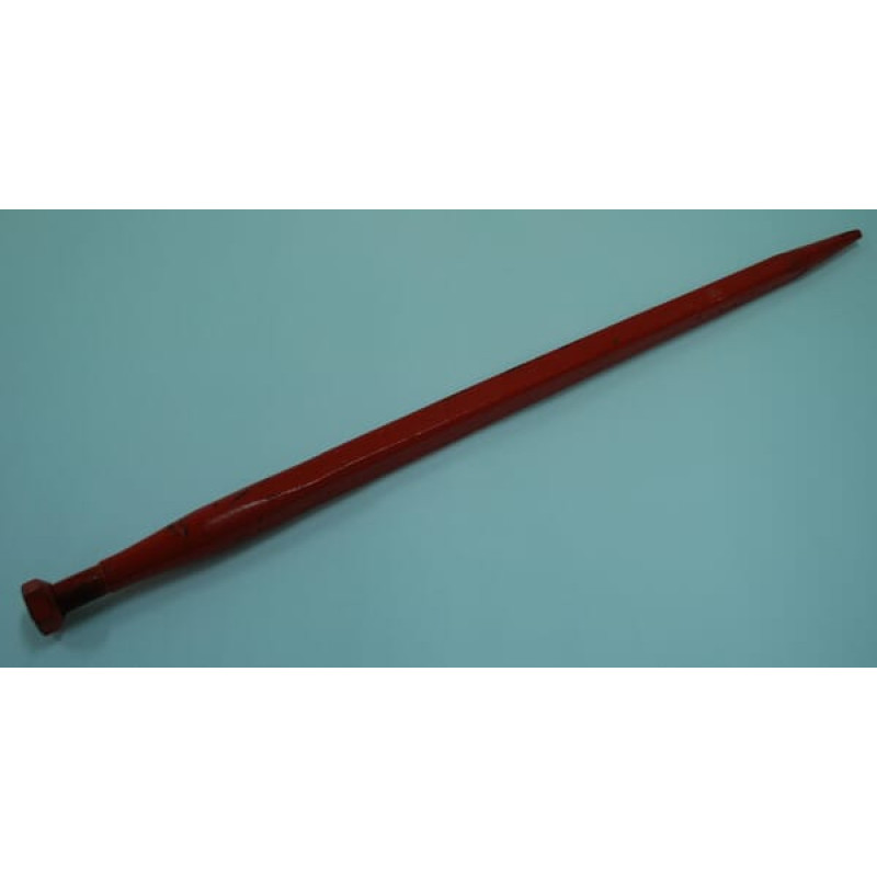 Kverneland Loader tine, straight, square section 35x810mm, pointed tip with M24x2mm nut, red,   KK221189