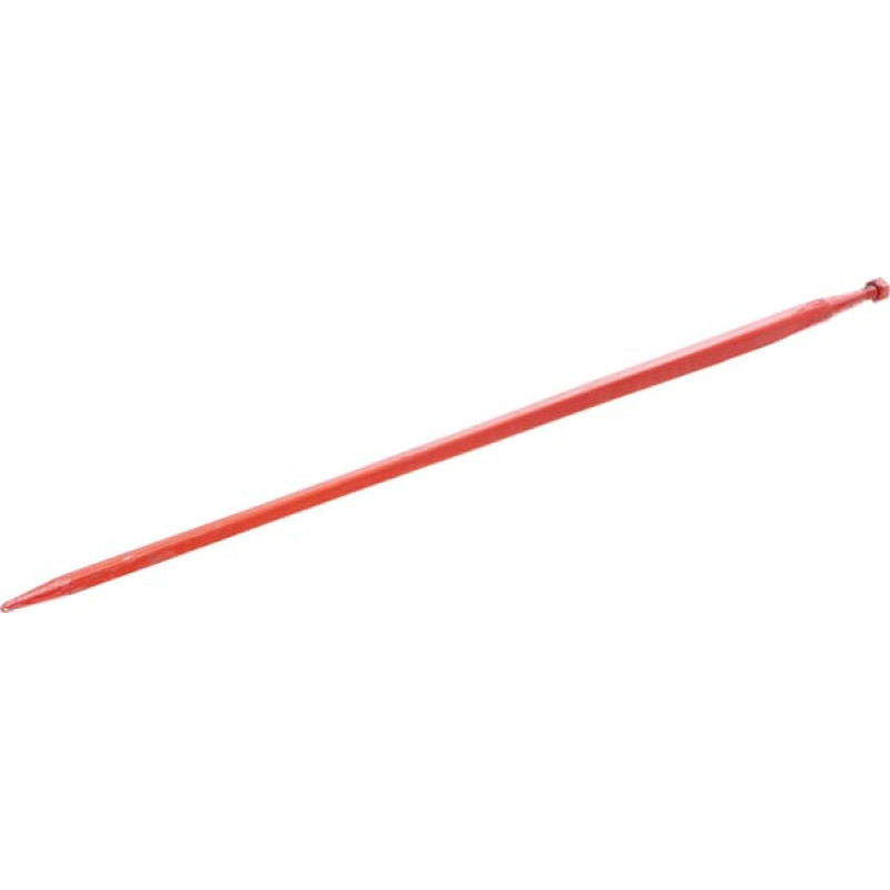 Kverneland Loader tine, straight, square section 36x1400mm, pointed tip with M20x1.5mm nut, red,   KK221154