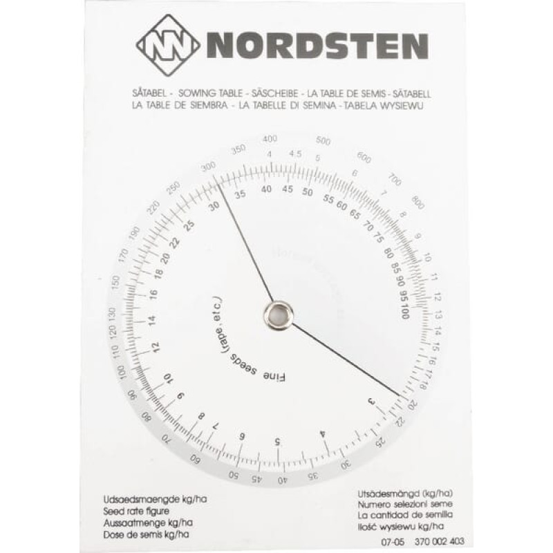 Kongskilde Sowing card NS 1/2/3/4/5000 V  370002403